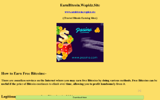 Скриншот сайта earnbitcoin.wapkiz.site