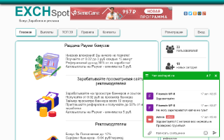 Скриншот сайта exchspot.ru