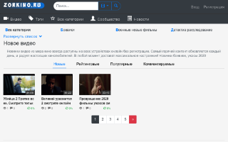 Скриншот сайта zorkino.ru